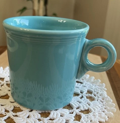 Vintage Fiestaware Coffee Cup Mug Turquoise Ring Handle 8 Oz Homer Laughlin 1998