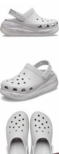 Crocs Women's Iconic Comfort Platform GRAY color ,Size 9 Glitter Sole