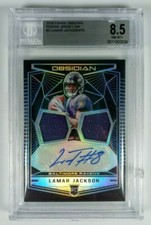 2018 Panini Obsidian LAMAR JACKSON 33/75 Rookie Double Patch MINT AUTO 10