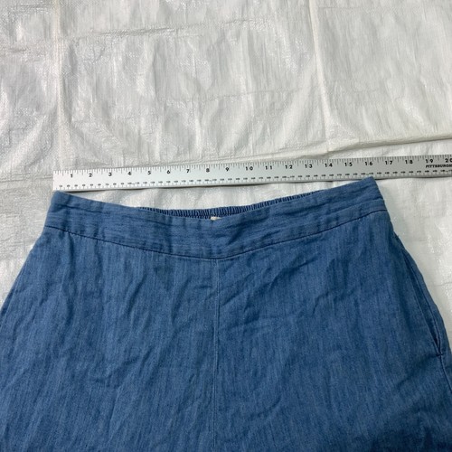 MADEWELL Pantaloni donna Chambray Huston gamba larga pull-on crop taglia XL - Foto 4 di 7