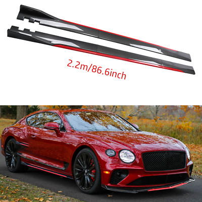 Carbon Fiber Look 86.6'' Side Skirt Extension Spoiler Splitter For Bentley Contin