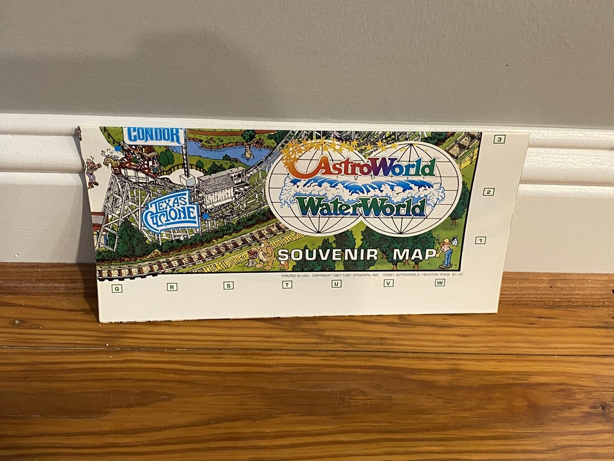 Six Flags Astroworld Park Map AMUSEMENT PARK BROCHURE