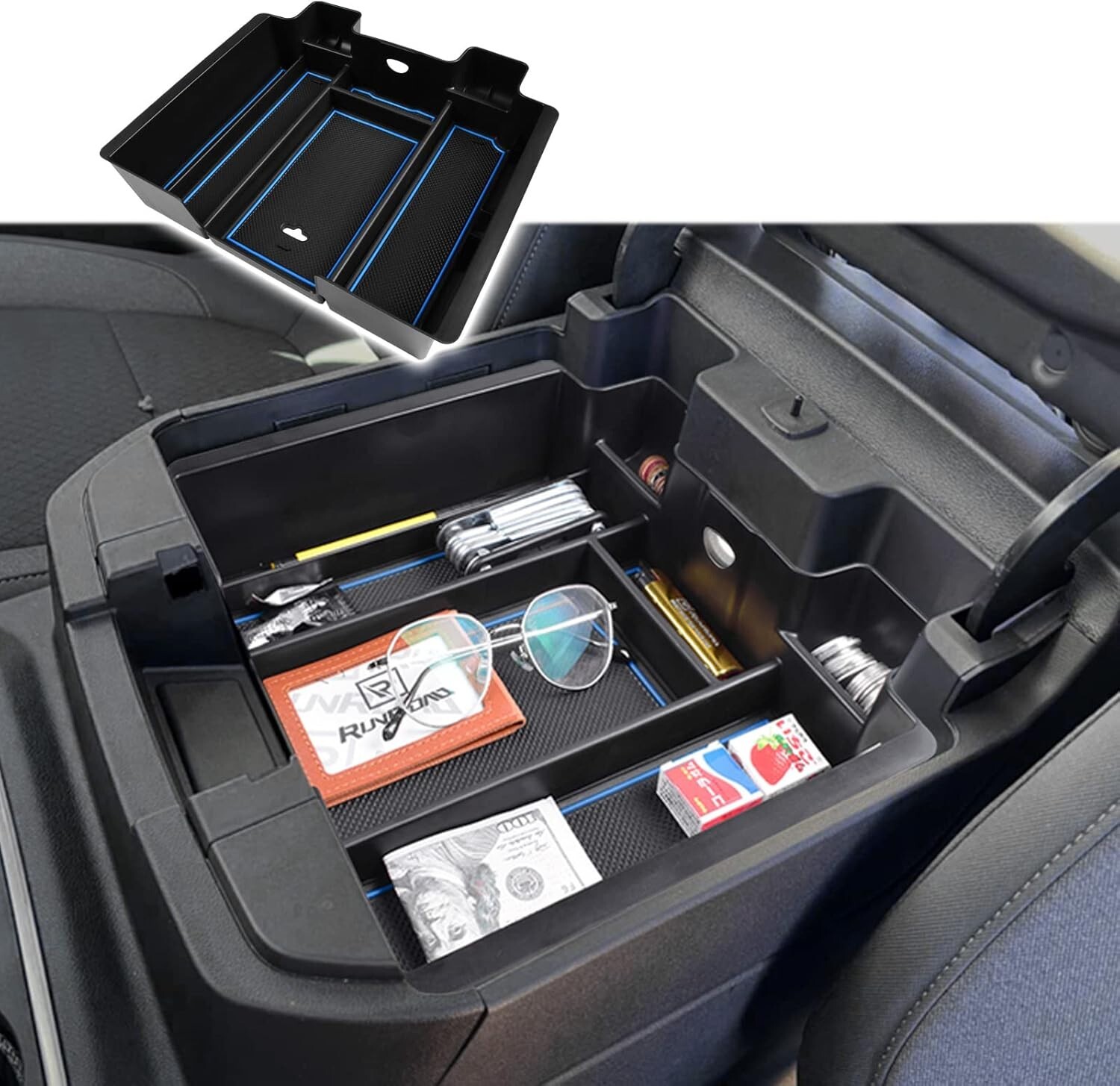 Center Console Organizer Tray Compatible with Silverado/GMC Sierra 1500 2019-22