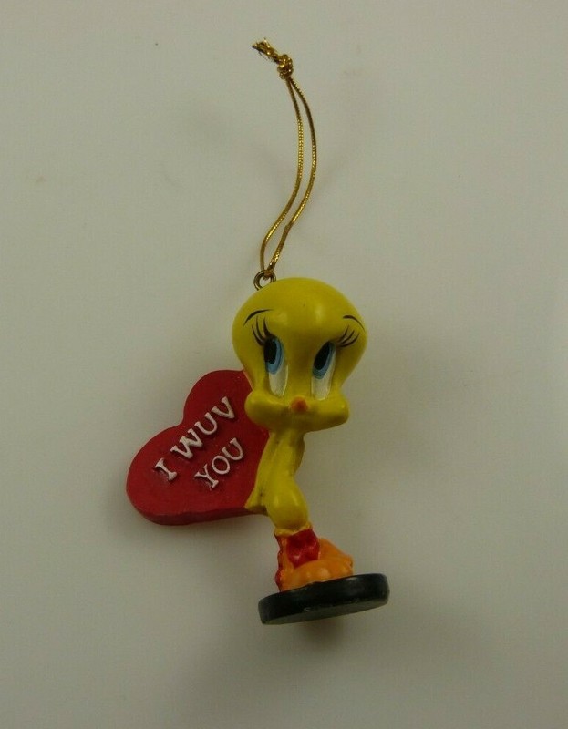 Warner Bros Tweety bird I wuv you love Christmas ornament