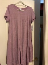 Spring Sale LuLaRoe Carly Dress Heather Pink Lavender Cotton  Large New $55 NWT