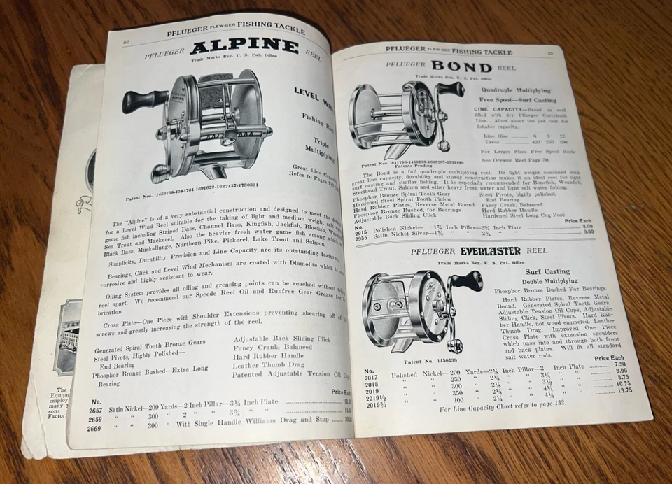 Folleto de referencia de catálogo de bolsillo para aparejos de pesca Enterprise Pflueger 1931 151 Foto 3 de 4