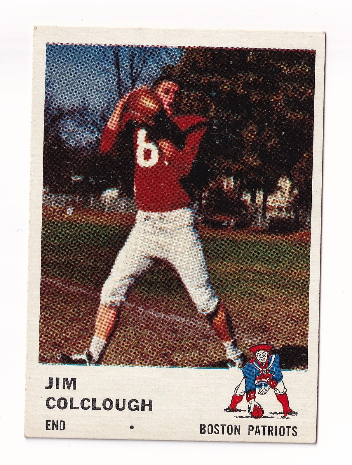 1961 Fleer #180 Jim Colclough RC Boston Patriots