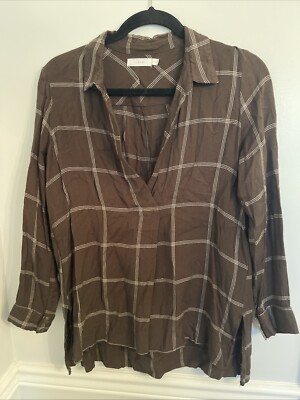 Lush Women's Rayon Brown 3/4 Sleeve Tunic, Size S, Used