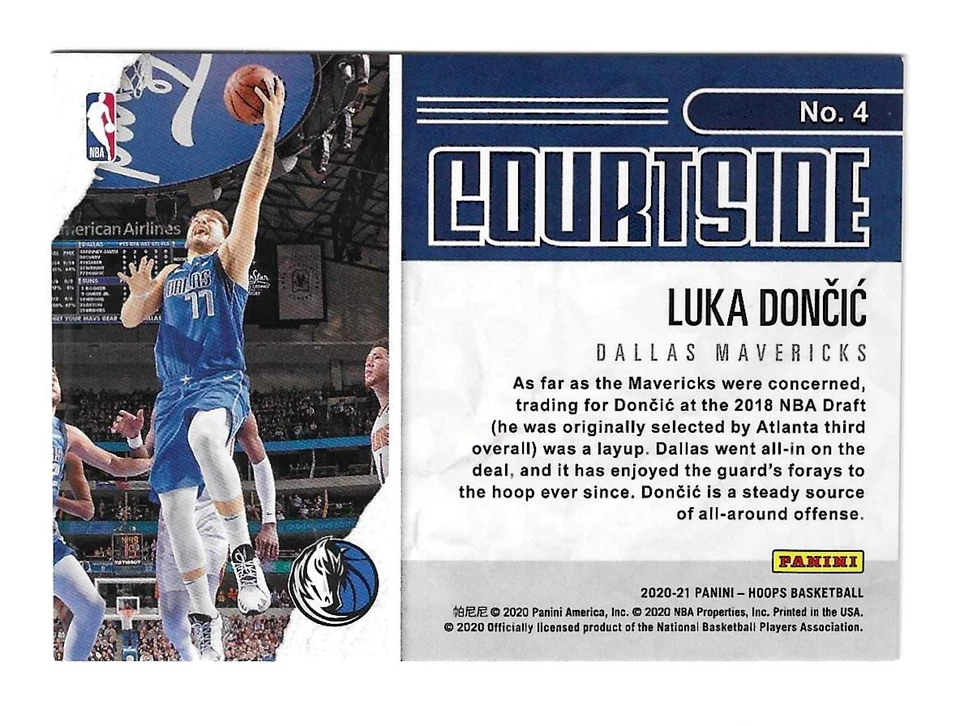 2020-21 Panini NBA Hoops Courtside Artist Proof Gold Holo #4 Luka Doncic /10 - Image 2 of 2