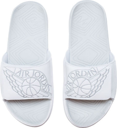 white jordan flip flops