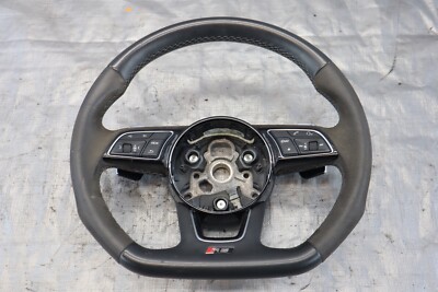 2018 AUDI RS3 8V QUATTRO OEM ALCANTARA LEATHER STEERING WHEEL FLAT BOTTOM
