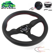 14 Genuine Leather Steering Wheel Quick Release Hub Adapter For Civic Ek 96-00
