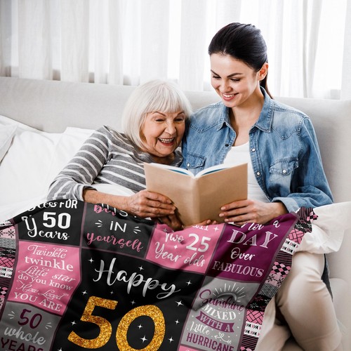 50th Birthday Gifts for Women 50th Birthday Gift Blanket 50"X60" 50 Year Old ... - Picture 4 of 7