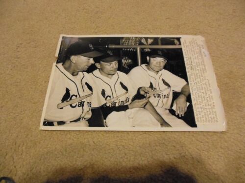 1955 St. Louis Cardinals Original Wire Photo - Stanky/Posedel/Riddle