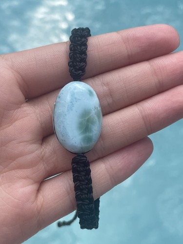 Genuine Larimar (Adjustable) Crystal Bracelet - Picture 5 of 13