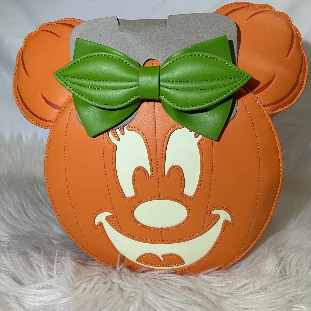 NWT Loungefly Minnie Mouse Glow in the Dark Pumpkin Mini Backpack Loungefly Disney Glow in the Dark Pumpkin | Mercari main image 3