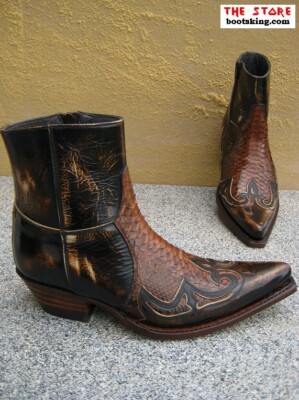 Sendra Boots Cowboystiefelette Westernstiefelette Schlange Handmade Gr 39 bis 44
