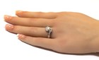 925 sterling silver pearl cubic zirconia cz fashion ring 3.8g womens estate 8.25 — photo 9