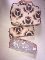 Contents By Allegro Travel Make Up Bag Set Of 3 Beige/peach Contents By Allegro Travel Make Up Bag Set Of 3 Beige/peach