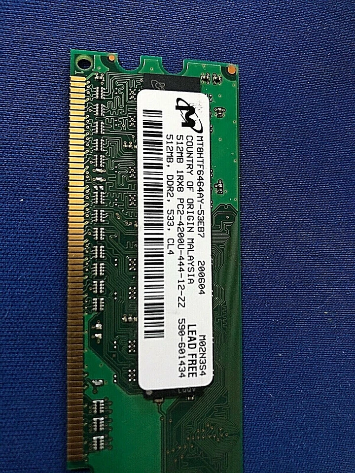 Micron MT8HTF6464AY-53EB7 PC2-4200/DDR2-533 (512MB x 1) RAM DIMM Non-ECC  NEW - Image 2 of 3