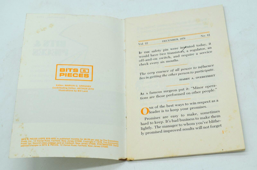 VTG Bits & Pieces 24 page pocket booklet 6.5" x 4.5" - DECEMBER 1979 - Foto 2 di 5
