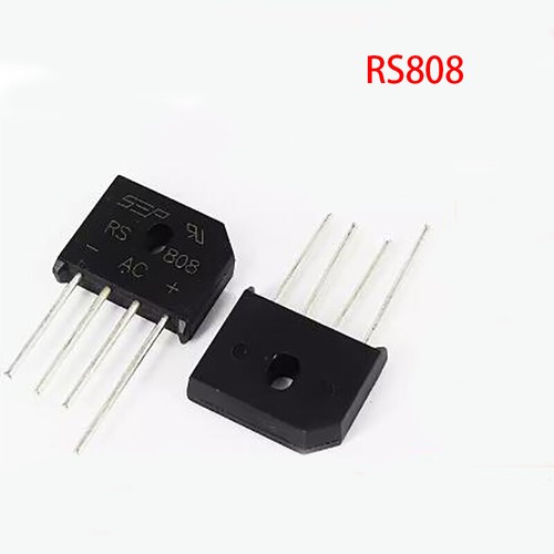 8A 800V Diode Black Full Bridge Rectifier RS808 4 Pin Replaceable RS807 2 Pcs - Picture 3 of 3