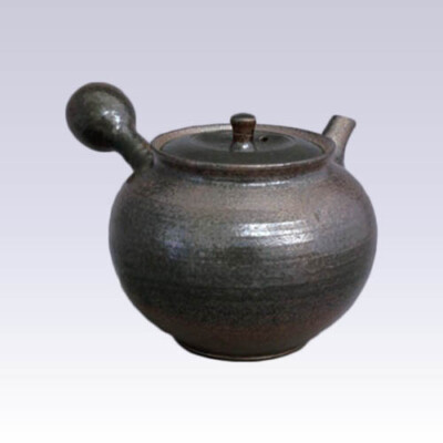 Tokoname Kyusu teapot - HOKUJO - Ebony - 240cc/ml - Detailed steel net