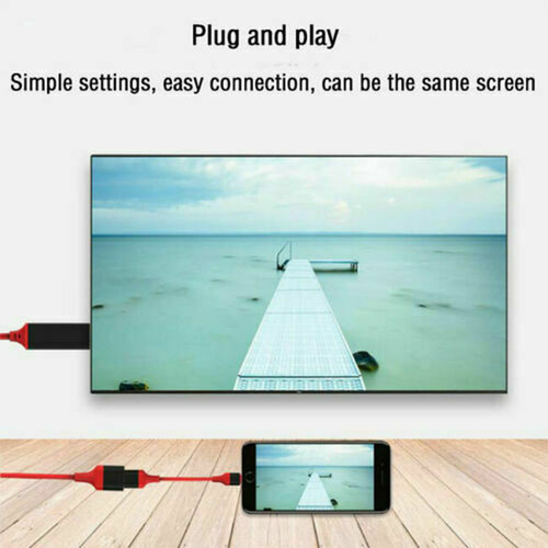 1080P HDMI Mirroring Cable Phone to TV HDTV AV Adapter For iPhone 14 12 Samsung - Picture 4 of 11