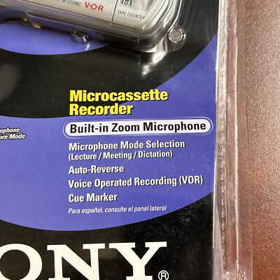 NOS Sony Pressman M-200MC Microcassette Recorder Pop-Up Zoom