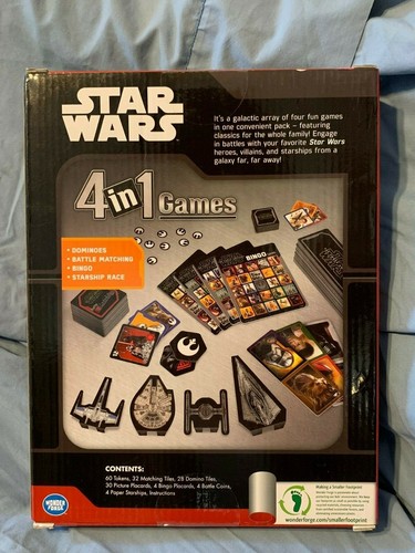 Juego 4 Paquete STAR WARS Dominos Bingo Batalla a juego Starship Race 4 en 1 - Imagen 3 de 3