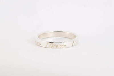 Tiffany & Co. 925 Silver I Love You Ring Size 6.5 (2.24g