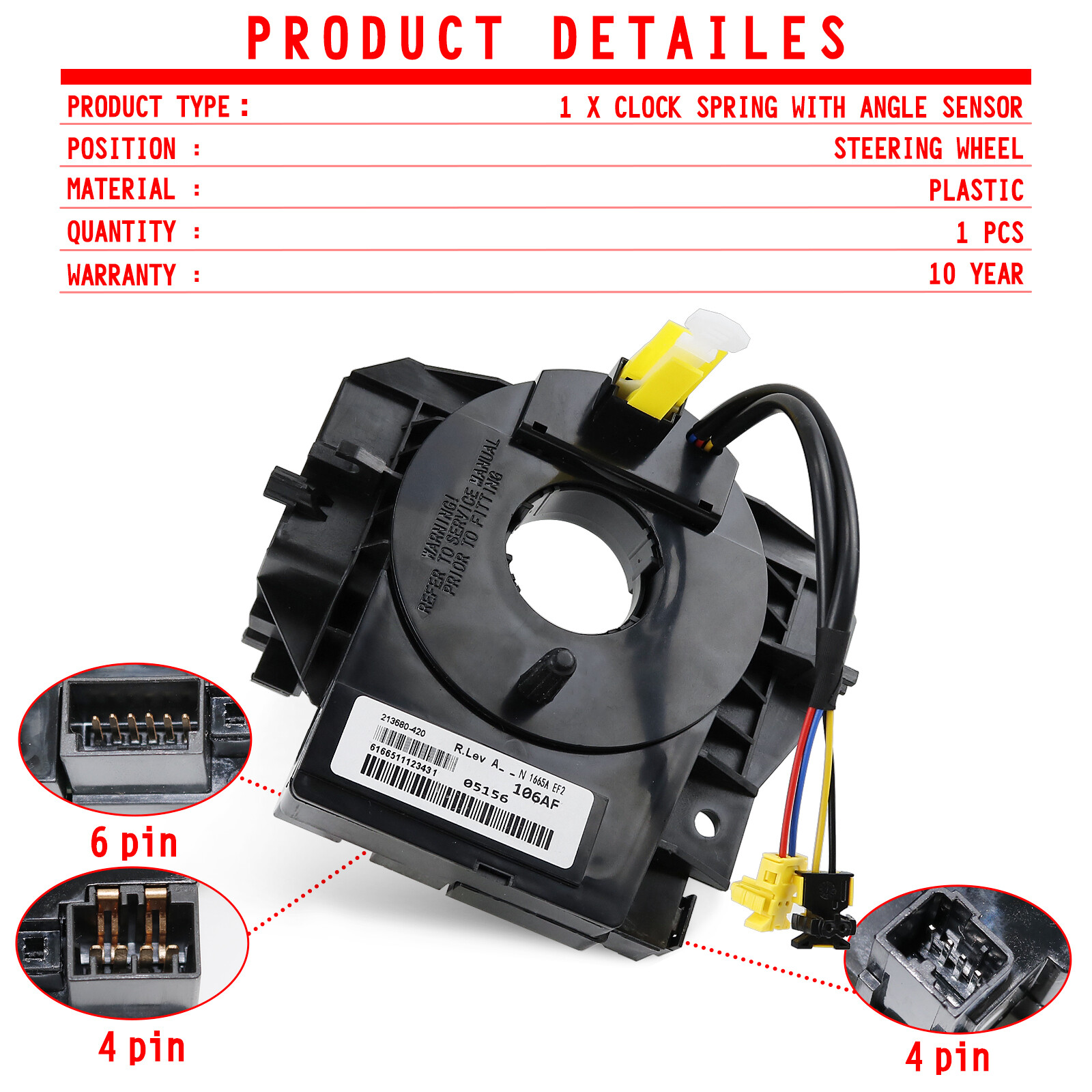 For Jeep Wrangler JK 2007-2018 Clock Spring With Angle Sensor Steering Wheel