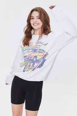 Ford Womens Ford Pinto Retro Ride 1974 White Sweatshirt New S-3X
