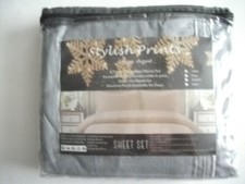 Microfiber Twin Sheet Set Easy Care Soft 100 Polyester Light Gray Brand New