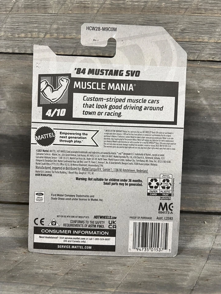 Hot Wheels 84 Mustang SVO Purple Muscle Mania NEW xploraf Ford 1984 148 - Image 2 of 2