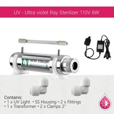 Luz ultravioleta UV de 6 W para sistema de ósmosis inversa filtro de agua potable de 0,5 GPM