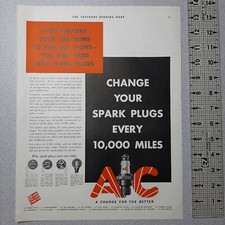 1931 AC Spark Plugs Vintage Print Ad Automobi...