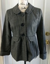 J Crew Virgin Wool Metallic Thread Peplum Jacket Blazer Lined Womens Size 2