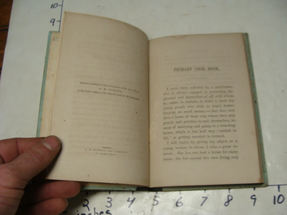 vintage book--1862 A Primary Cook Book by Mrs. Putnam 1862--1 of 2000 copies - Image 4 of 4