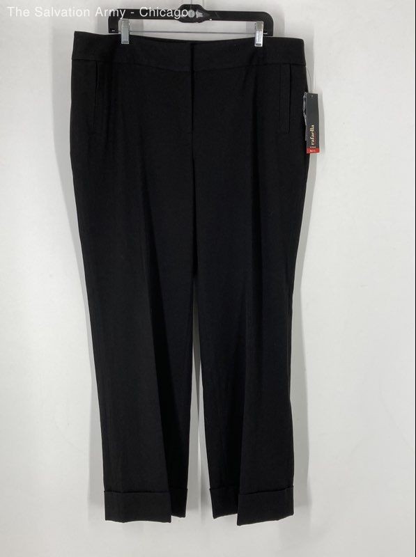 Rafaella Womens Black Pockets Straight Leg Slacks Dress Pants Size 18W
