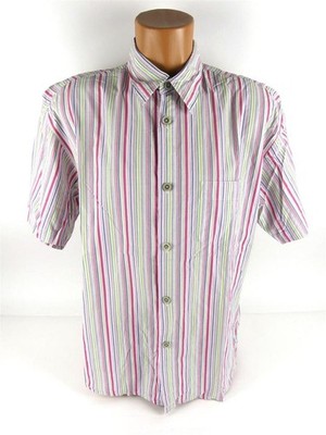 Signum Herren Hemd Gr. L Bunt gestreift kurzarm Freizeithemd Regular (12359)