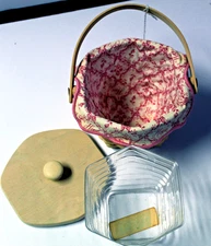 Longaberger Horizon of Hope 2001 Basket w/liner Protector, lid & tie-on, VGC