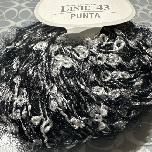 Linie 43 PUNTA ONLine Designer Yarn PARTIE Gray/Black Trend Collection 50g X2 - Picture 2 of 5