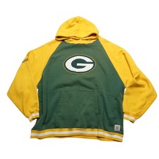 Green Bay Packers Hoodie Mens 2XL Green Yellow NFL Football Reebok Sweatshirt