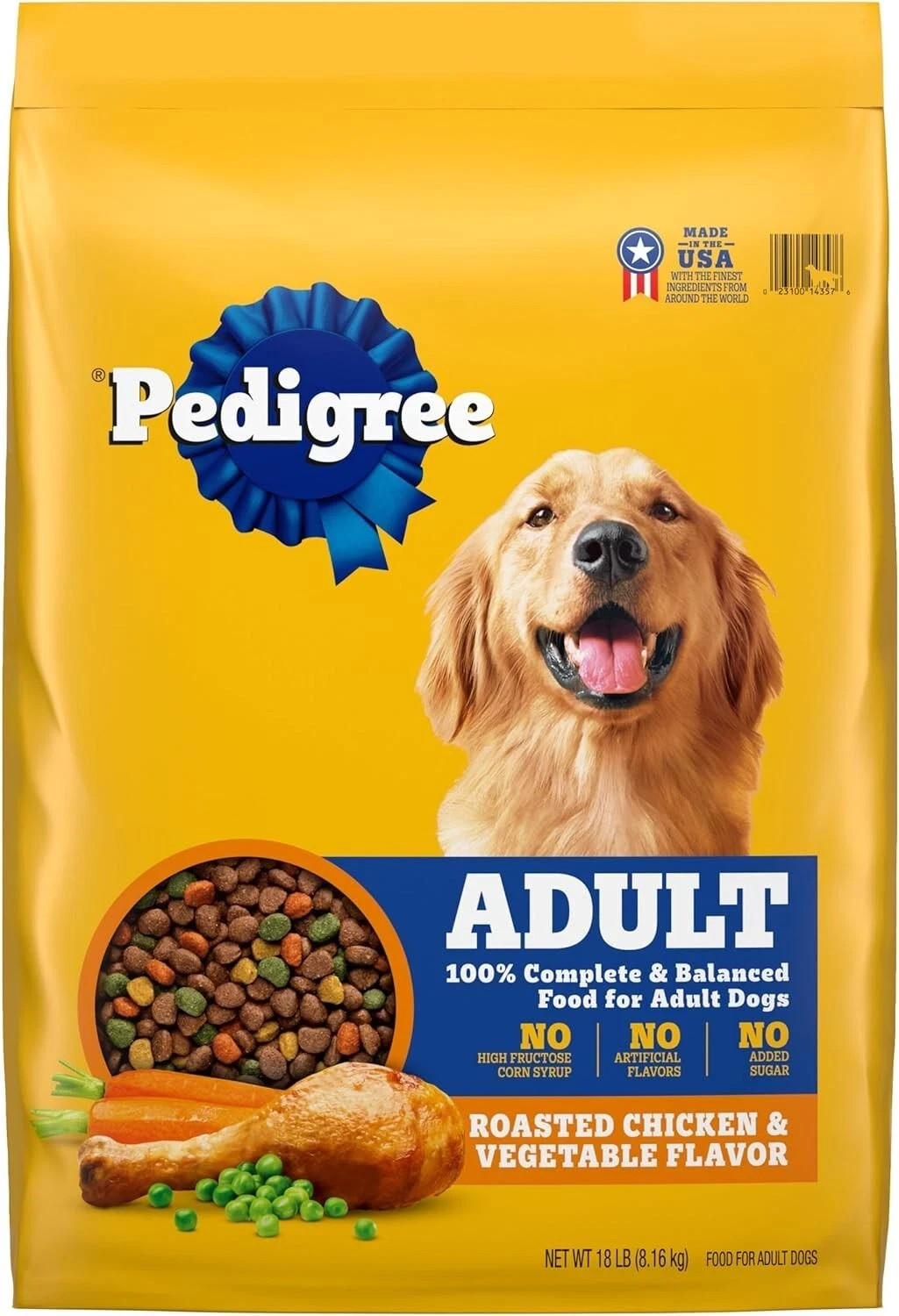 Pedigree Complete Nutrition Adult Dry Dog Food, Roasted Chicken & Vegetable 18LB