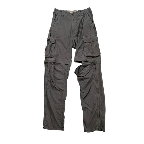 REI Pants Mens 34 Graphite Grey Nylon Cargo Zip Off Convertible Hiking Shorts