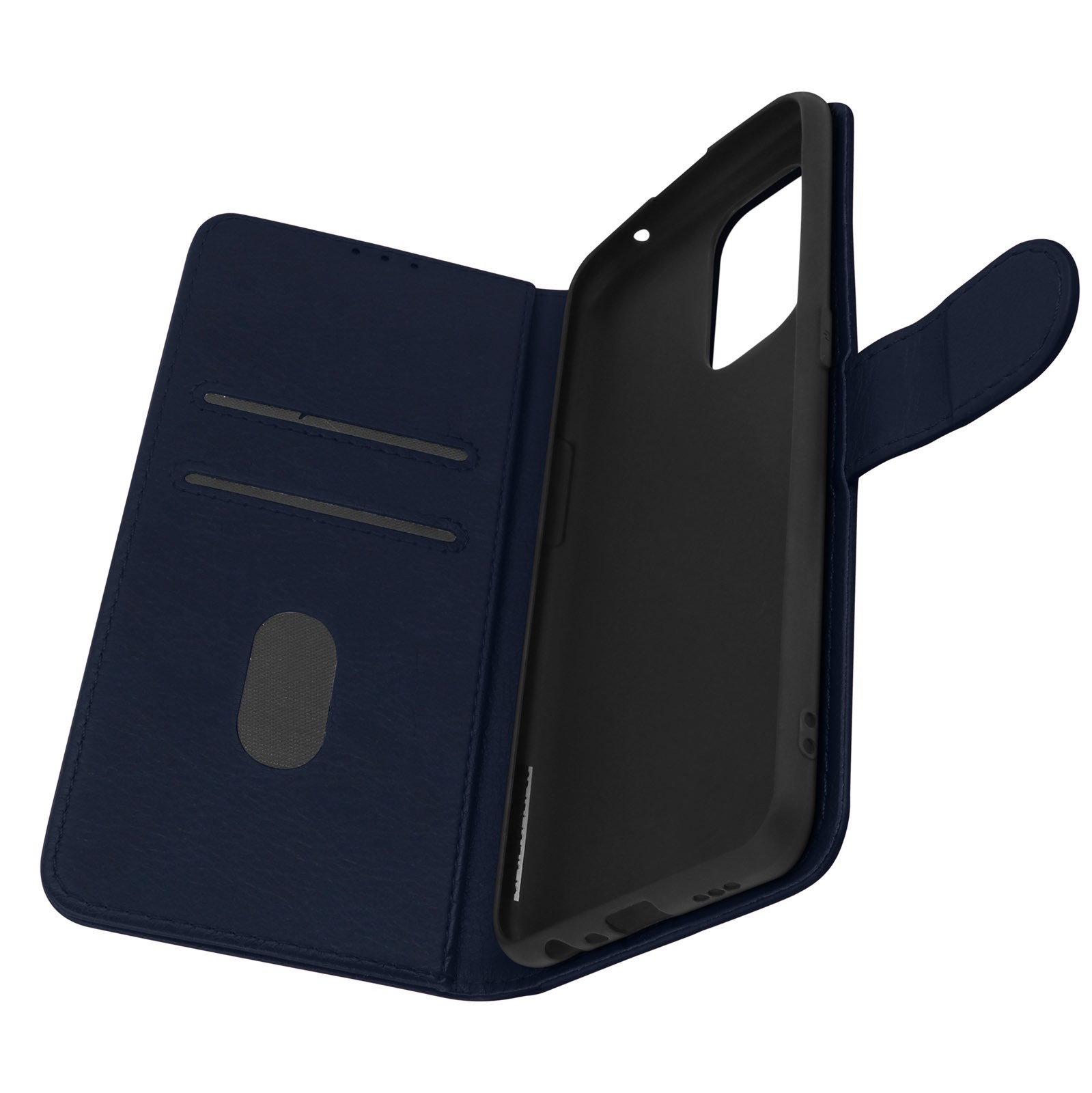 Accessoire Oppo A94 5G simili cuir bleu marine avec clapet rabattable