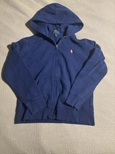 Polo Ralph Lauren Full Zip Hoodie Youth Boys Size 14-16 Large Blue
