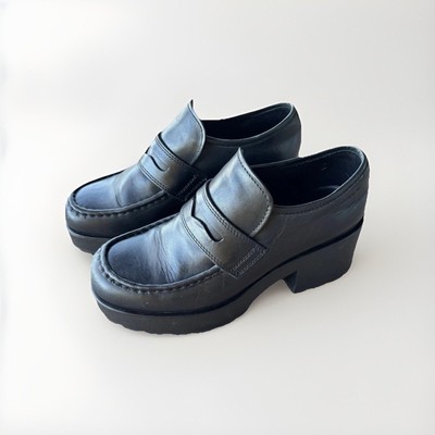 Vagabond Women s Platform Leather Loafer Black Size 8