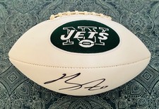 New York Jets Brian Winters autographed replica football w/New in Box BallQube